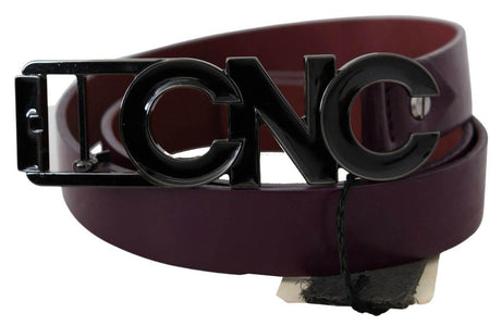 Costume National Brown Leather Large Logo Letter Buckle Belt - Hilstor