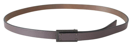Costume National Brown Leather Tactical Logo Screw Buckle Belt - Hilstor