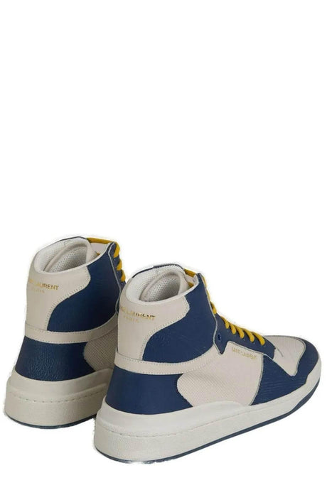 Saint Laurent Elevate Your Style with Mid-Top Blue Luxury Sneakers - Hilstor