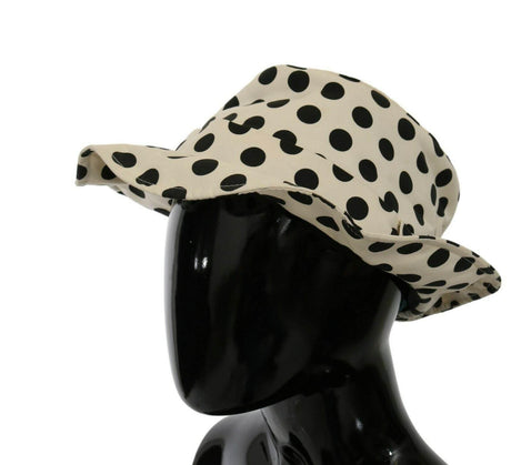 Dolce & Gabbana White 100% Cotton Polka Dot Design Trilby Hat - Hilstor
