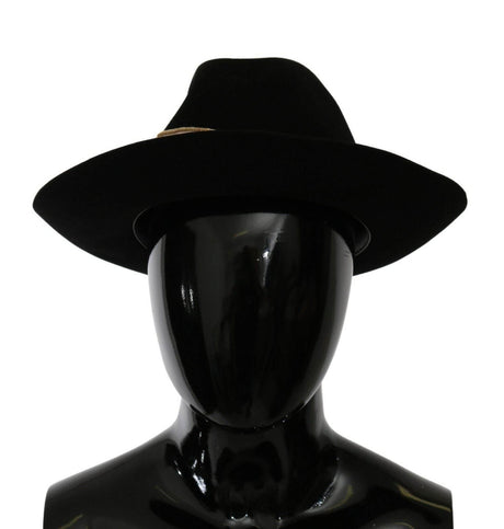 Dolce & Gabbana Black Lapin Amor Gignit Wide Brim Panama Hat - Hilstor