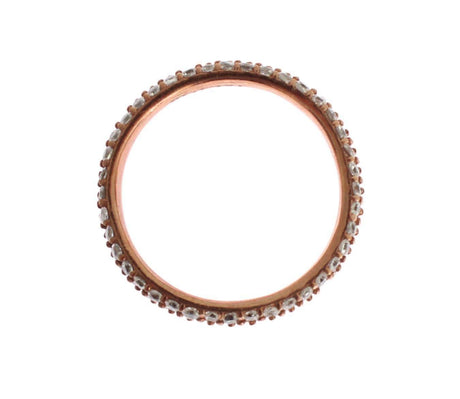 Nialaya Pink Gold 925 Silver Clear CZ Ring - Hilstor