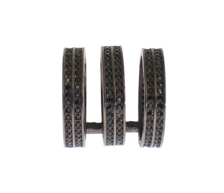 Nialaya Black CZ Rhodium 925 Silver Ring - Hilstor