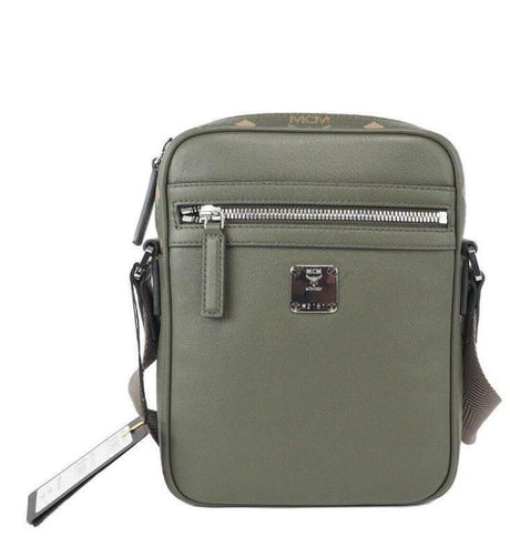 MCM Klassik Mini Sea Turtle Visetos Mixed Leather Multifunction Crossbody Bag Green - Hilstor