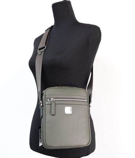 MCM Klassik Mini Sea Turtle Visetos Mixed Leather Multifunction Crossbody Bag Green - Hilstor