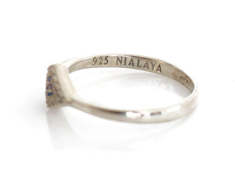 Nialaya Blue Red CZ 925 Silver Womens Clear Ring - Hilstor