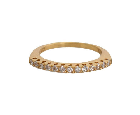 Nialaya Gold Authentic Womens Clear CZ Gold 925 Silver Ring - Hilstor