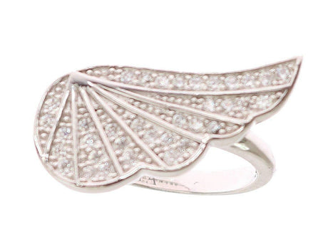 Nialaya Silver Womens Wing Clear CZ 925 Silver Ring - Hilstor