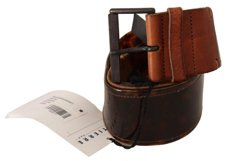 Ermanno Scervino Dark Brown Leather Buckle Waist Belt - Hilstor