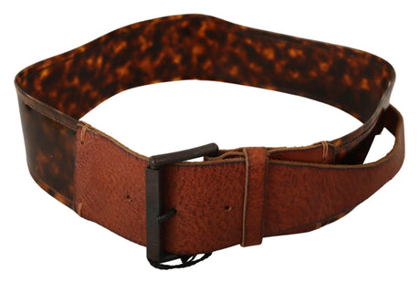 Ermanno Scervino Dark Brown Leather Buckle Waist Belt - Hilstor