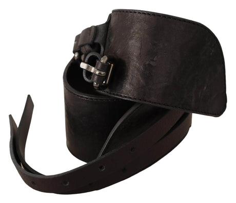 Costume National Dark Brown Leather Double Buckle Belt - Hilstor