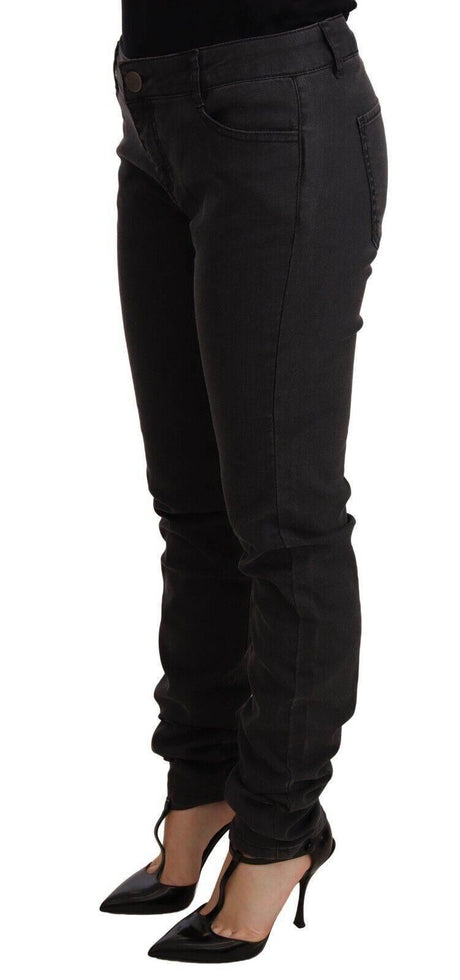 PINKO Black Cotton Stretch Skinny Mid Waist Women Denim Jeans - Hilstor