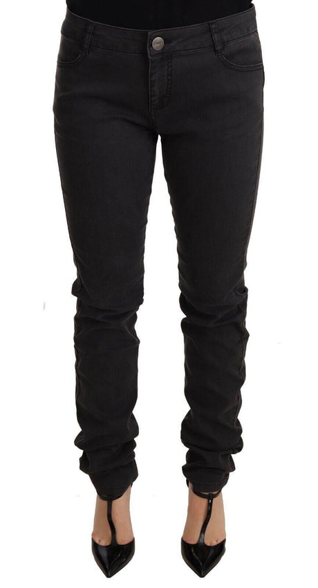 PINKO Black Cotton Stretch Skinny Mid Waist Women Denim Jeans - Hilstor