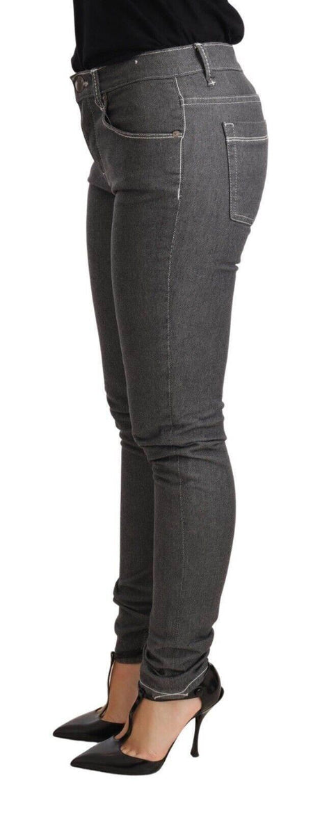 Acht Gray Low Waist Skinny Denim Trouser Jeans - Hilstor