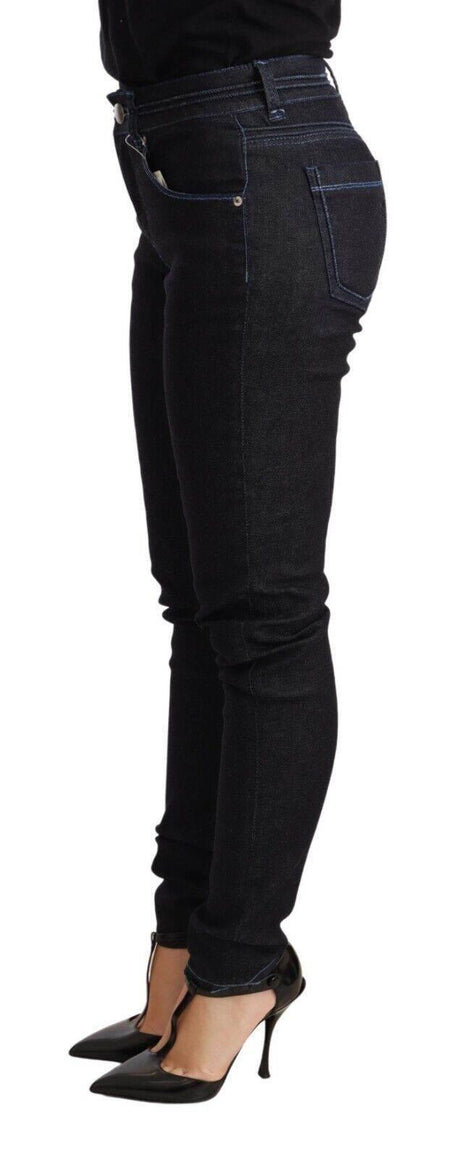Acht Blue Cotton Low Waist Slim Fit Denim Women Trouser Jeans - Hilstor