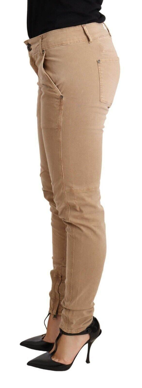 Ermanno Scervino Brown Low Waist Skinny Denim Trouser Cotton Jeans - Hilstor