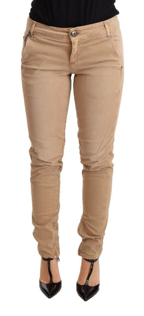 Ermanno Scervino Brown Low Waist Skinny Denim Trouser Cotton Jeans - Hilstor