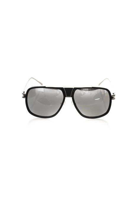 Frankie Morello Black Metallic Fibre Men Sunglass - Hilstor