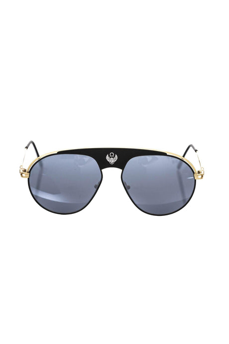 Frankie Morello Black Metallic Fiber Men Sunglasses - Hilstor