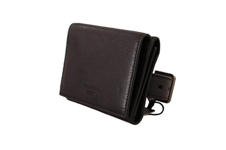 Dolce & Gabbana Black Leather Trifold Purse Belt Multi Kit Wallet - Hilstor