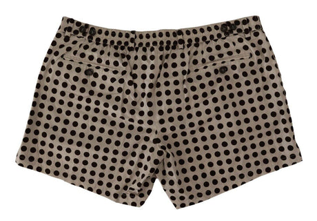 Dolce & Gabbana Black White Polka Dots Cotton Linen Shorts - Hilstor