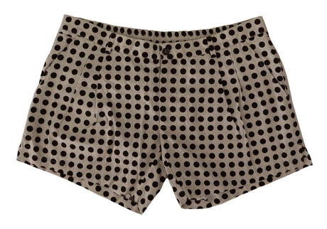 Dolce & Gabbana Black White Polka Dots Cotton Linen Shorts - Hilstor