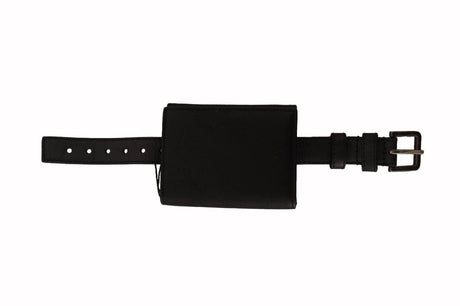Dolce & Gabbana Black Leather Trifold Purse Belt Strap Multi Kit Wallet - Hilstor