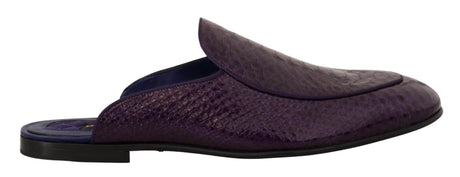 Dolce & Gabbana Purple Exotic Leather Flats Slides Shoes - Hilstor