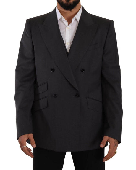 Dolce & Gabbana Gray Double Breasted 2 Piece SICILIA Blazer - Hilstor