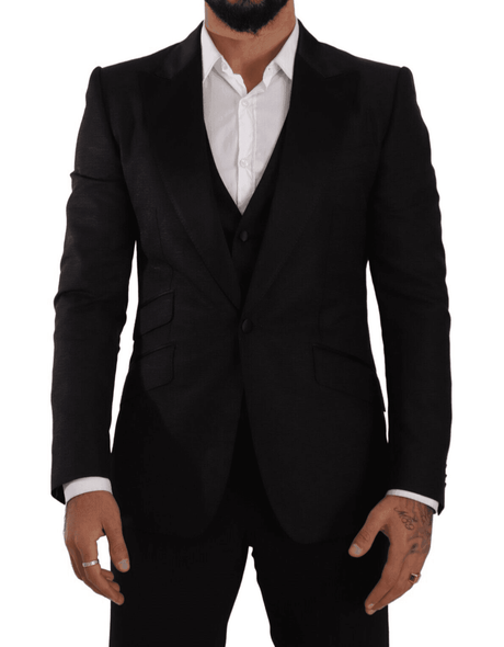 Dolce & Gabbana Black Slim Fit 2 Piece SICILIA Blazer - Hilstor