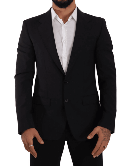 Dolce & Gabbana Black Slim Fit Vest 2 Button MARTINI Blazer - Hilstor