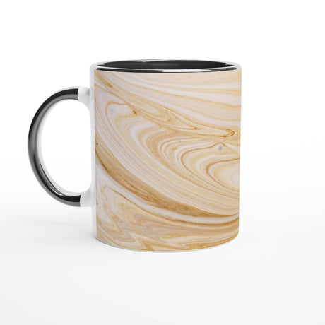 11oz Ceramic Mug - Latte art with a colored rim, inside, and handle - Hilstor