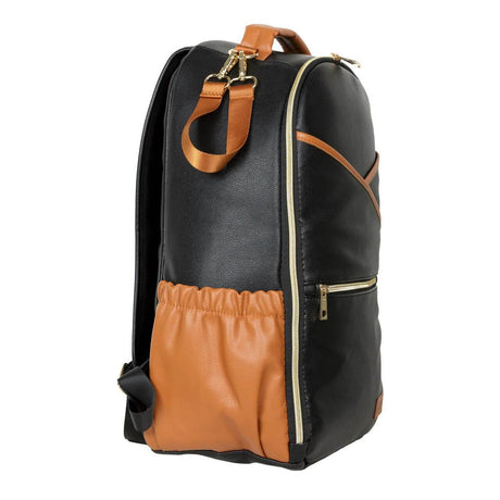 Large Diaper Backpack – Black Coffee, Spacious Vegan Leather with 16 Pockets & Changing Mat, Designed in Estonia by Ally Scandic - Hilstor