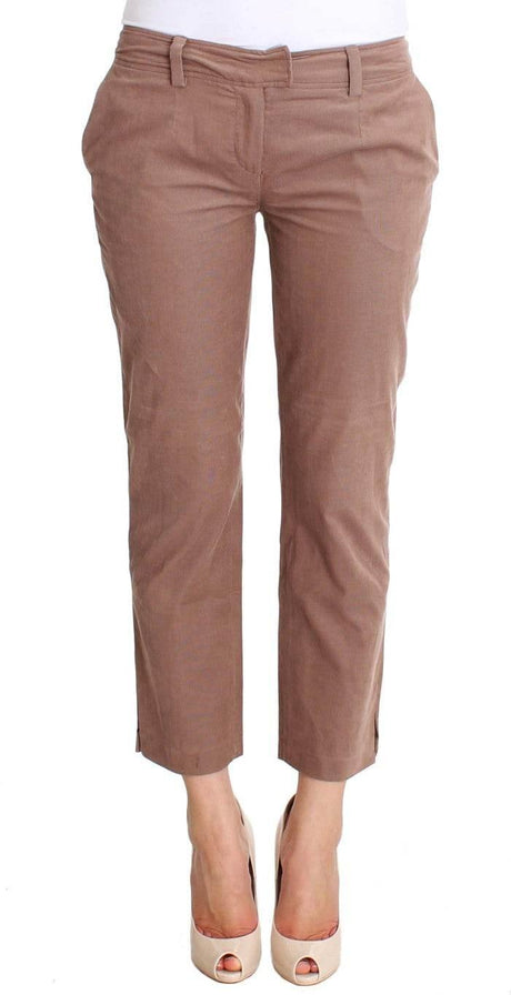 Costume National Brown Cropped Corduroys Pants - Hilstor