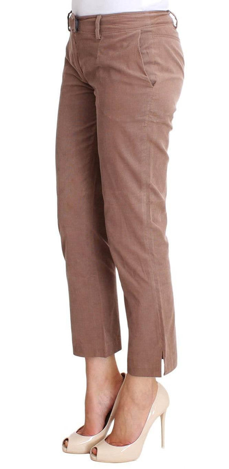 Costume National Brown Cropped Corduroys Pants - Hilstor