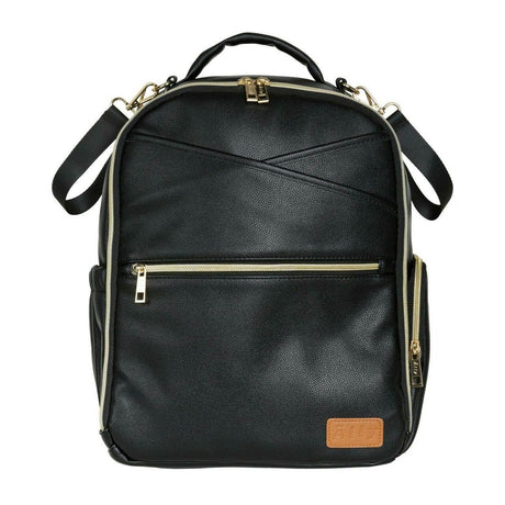 Small Diaper Backpack – Espresso, Stylish & Vegan Leather, Made in Europe | Lightweight & Airline-Friendly - Hilstor
