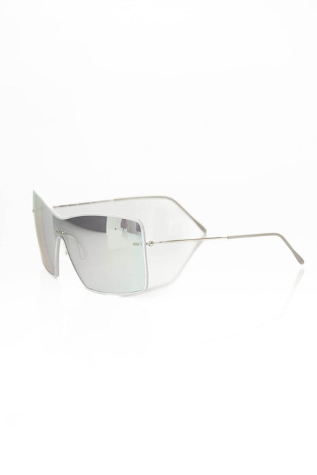 Frankie Morello Silver Metallic Women's Sunglasses Shield - Hilstor