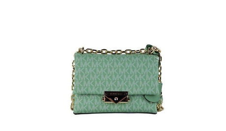 Michael Kors Cece Small Sea Green Signature PVC Convertible Flap Crossbody Bag - Hilstor