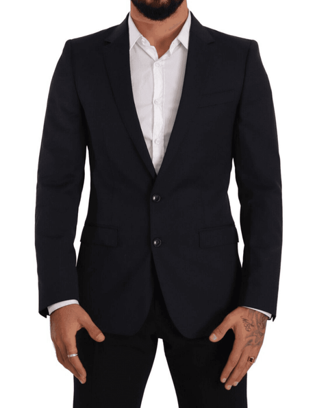 Dolce & Gabbana Dark Blue Single Breasted Coat MARTINI Blazer - Hilstor