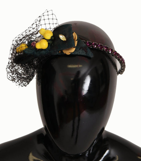 Dolce & Gabbana Purple Crystal Diadem Headband Lemons Sicily Tiara - Hilstor