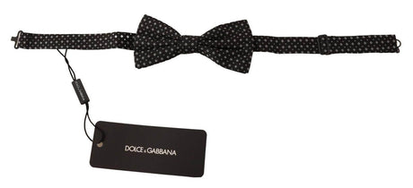Dolce & Gabbana Black 100% Silk Adjustable Neck Papillon Tie - Hilstor
