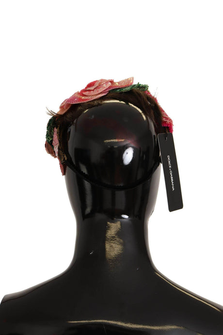 Dolce & Gabbana Multicolor Sequined Lurex Black Hair Headband - Hilstor
