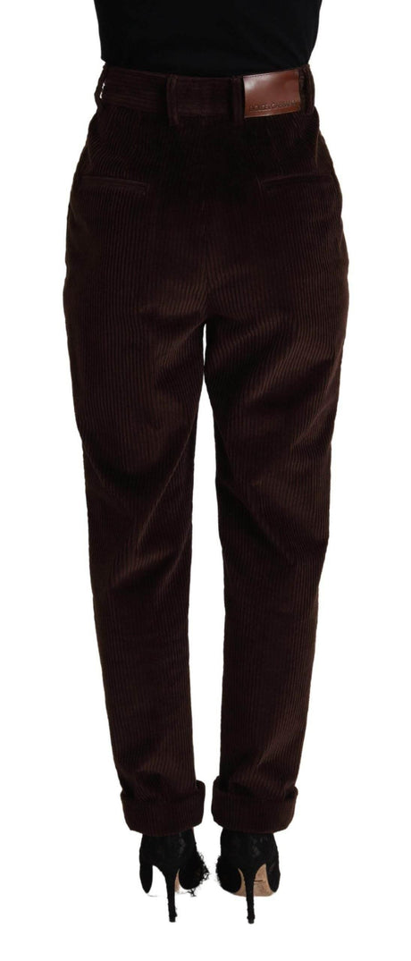 Dolce & Gabbana Bordeaux Corduroy Cotton Trouser Tapered Pants - Hilstor