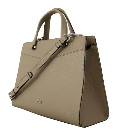 Karl Lagerfeld Enchanting Sage Green Leather Tote - Hilstor