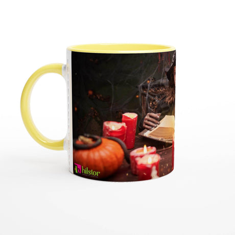 11oz Ceramic Mug - Halloween with a colored rim, inside, and handle - Hilstor
