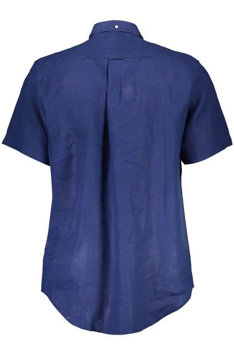 Gant Elegant Blue Linen Button-Down Shirt - Hilstor