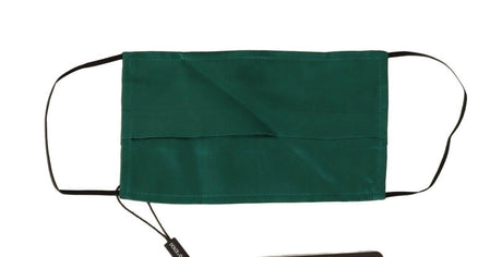 Dolce & Gabbana Green Silk Pleated Elastic Ear Strap Face Mask - Hilstor