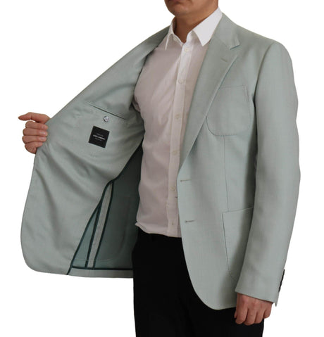 Dolce & Gabbana Light Green Cashmere Silk Blazer - Hilstor