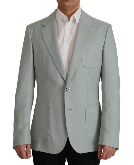 Dolce & Gabbana Light Green Cashmere Silk Blazer - Hilstor
