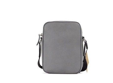 Burberry Thornton Small Grey Embossed Logo Grainy Leather Crossbody Handbag - Hilstor
